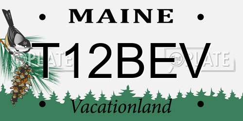 T12BEV Maine License Plate