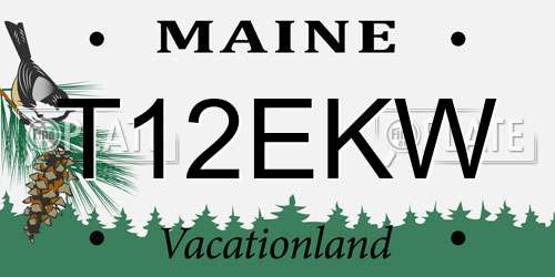 T12EKW Maine License Plate