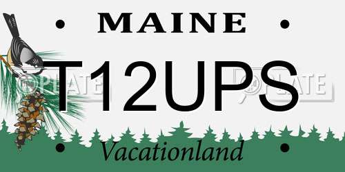 T12UPS Maine License Plate