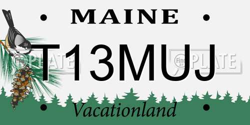 T13MUJ Maine License Plate