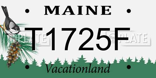 T1725F Maine License Plate