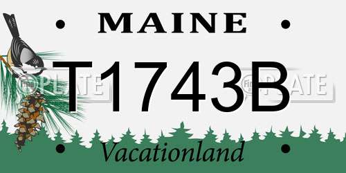 T1743B Maine License Plate