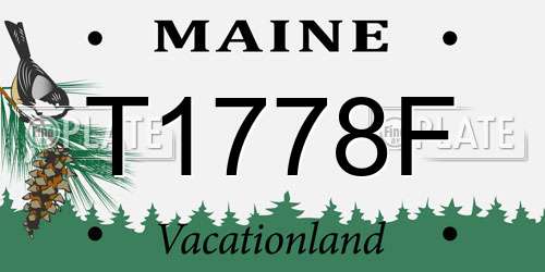 T1778F Maine License Plate
