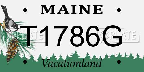 T1786G Maine License Plate