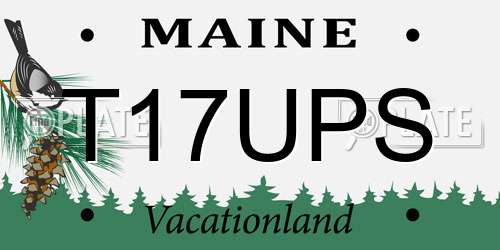 T17UPS Maine License Plate