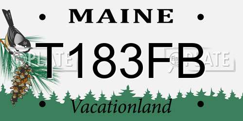 T183FB Maine License Plate