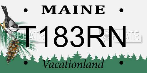 T183RN Maine License Plate