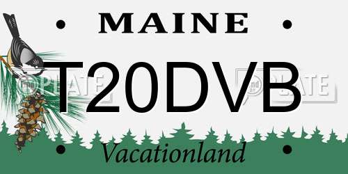 T20DVB Maine License Plate