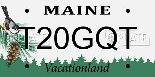 T20GQT Maine License Plate