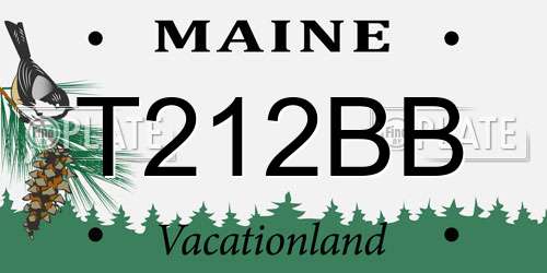T212BB Maine License Plate