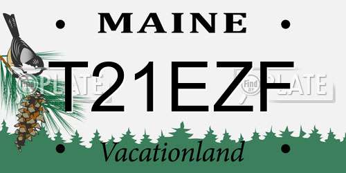 T21EZF Maine License Plate