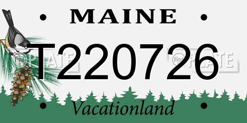 T220726 Maine License Plate