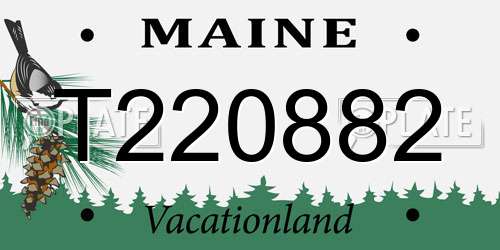 T220882 Maine License Plate