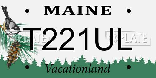 T221UL Maine License Plate