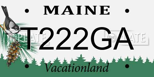 T222GA Maine License Plate