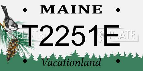 T2251E Maine License Plate