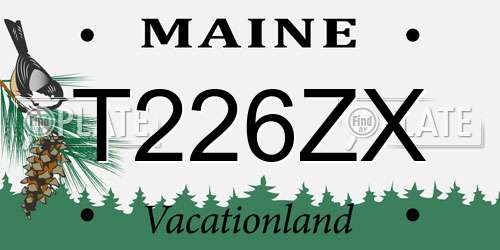 T226ZX Maine License Plate