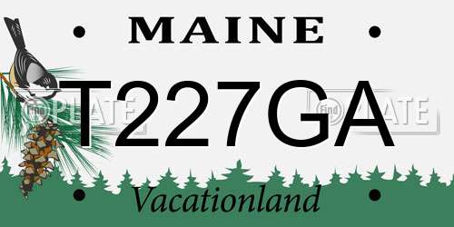 T227GA Maine License Plate