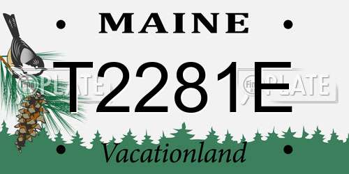 T2281E Maine License Plate