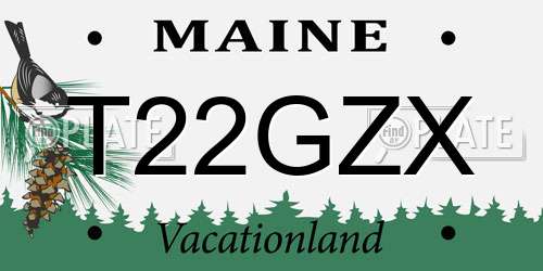 T22GZX Maine License Plate