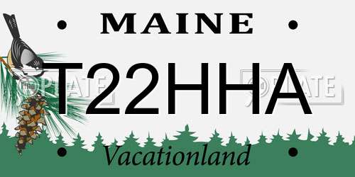 T22HHA Maine License Plate
