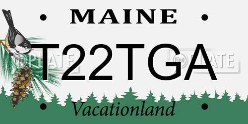 T22TGA Maine License Plate
