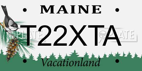 T22XTA Maine License Plate