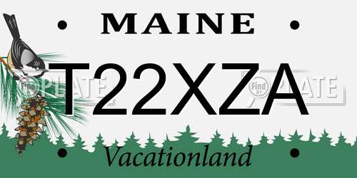 T22XZA Maine License Plate