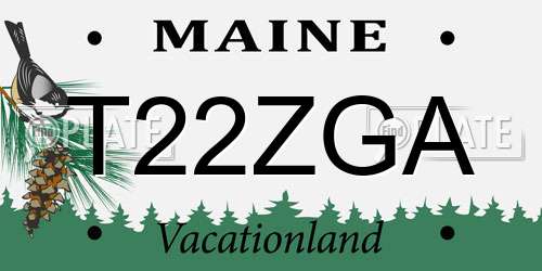 T22ZGA Maine License Plate