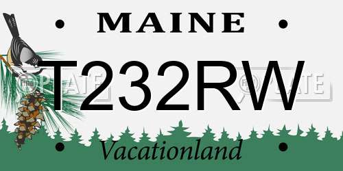 T232RW Maine License Plate