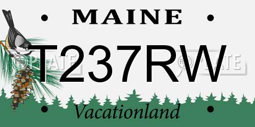 T237RW Maine License Plate