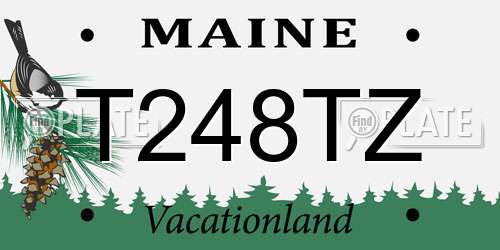 T248TZ Maine License Plate