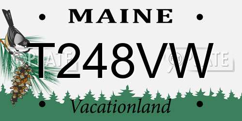 T248VW Maine License Plate
