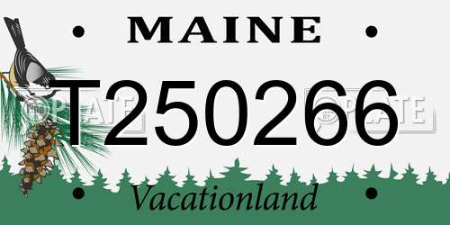 T250266 Maine License Plate