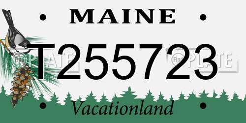 T255723 Maine License Plate