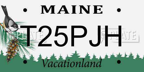 T25PJH Maine License Plate