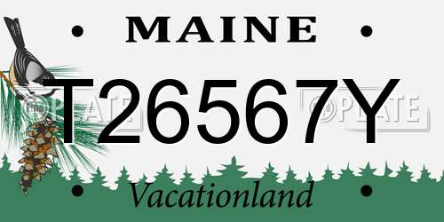 T26567Y Maine License Plate