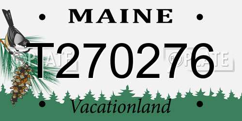 T270276 Maine License Plate