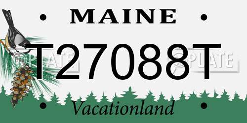 T27088T Maine License Plate