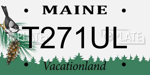 T271UL Maine License Plate