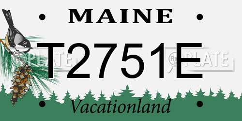 T2751E Maine License Plate