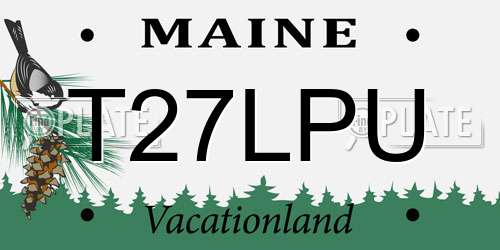 T27LPU Maine License Plate