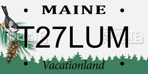 T27LUM Maine License Plate