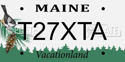 T27XTA Maine License Plate