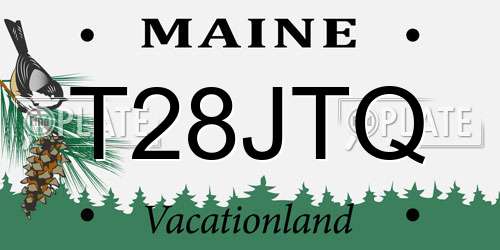 T28JTQ Maine License Plate