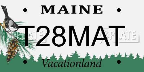 T28MAT Maine License Plate
