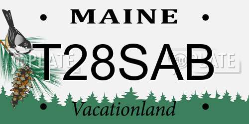 T28SAB Maine License Plate