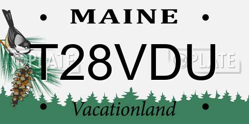 T28VDU Maine License Plate