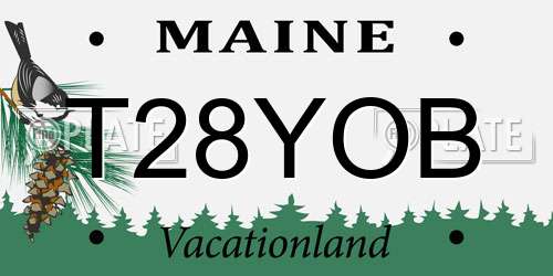 T28YOB Maine License Plate