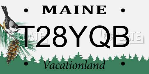 T28YQB Maine License Plate